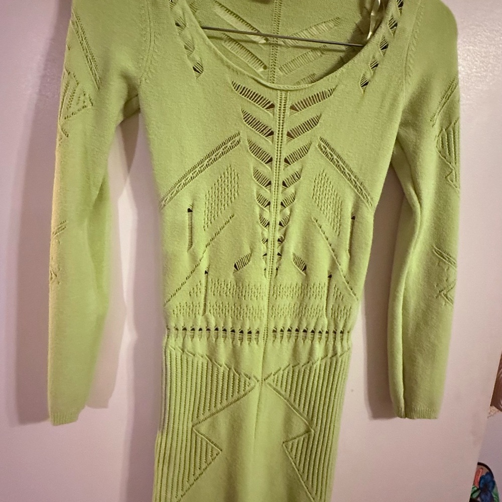 VENUS Lime Long Sleeve Knit Dress